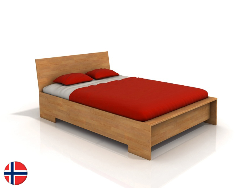 Manželská posteľ 180 cm Naturlig Lekanger High (buk) (s roštom)