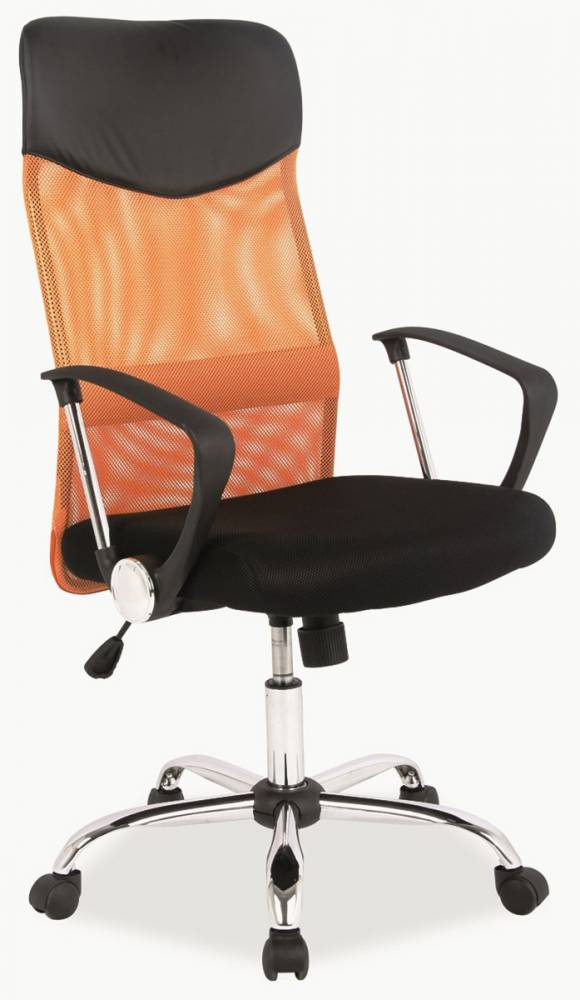 Kancelárska stolička Q-025 oranžová + čierna