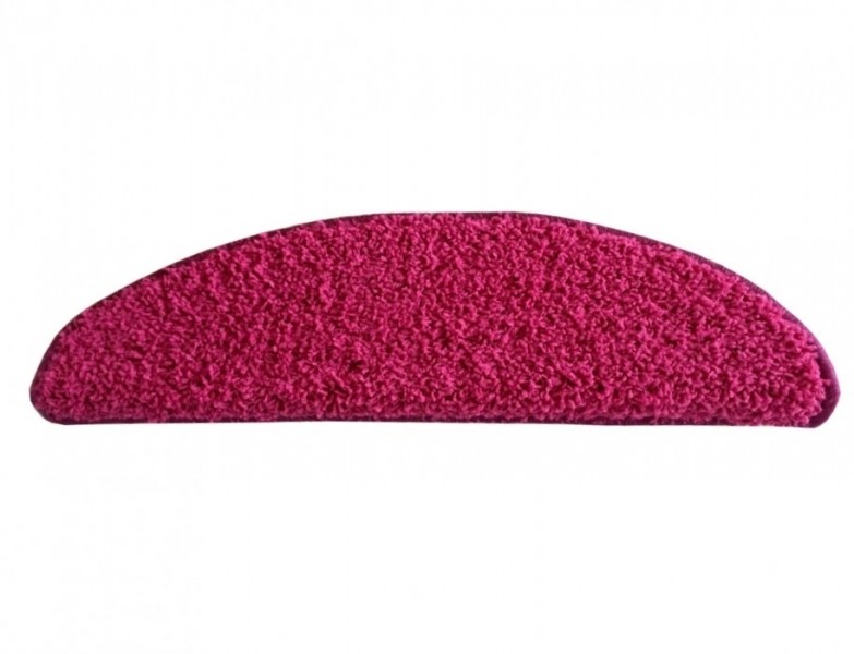 Vopi koberce Nášlapy na schody růžové Color Shaggy půlkruh - 24x65 půlkruh (rozměr včetně ohybu)