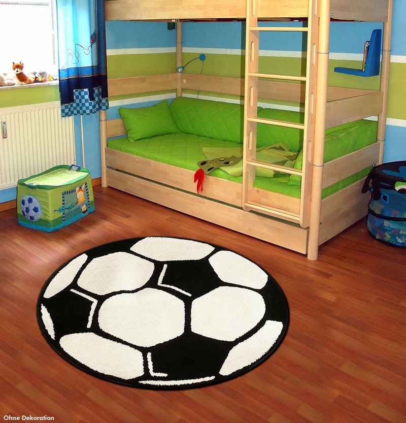 Hanse Home Collection koberce Dětský kusový koberec Prime Pile Fussball 100015 - 200x200 (průměr) kruh cm