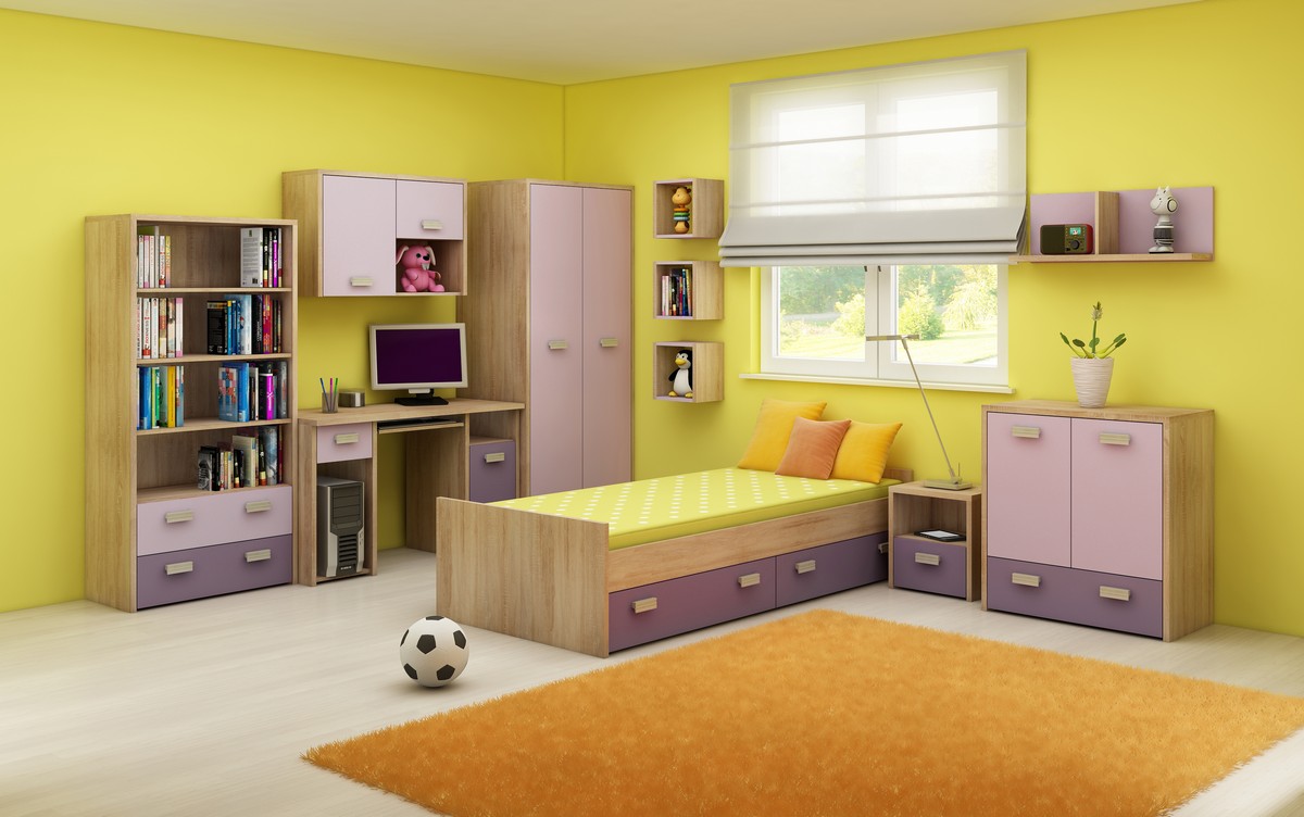 Detská izba Kitty 2 Sonoma svetlá + fialová