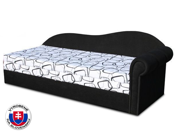 Jednolôžková posteľ (váľanda) 70 cm Luxus II (Čierna 39 + Dodo 1026) (P)
