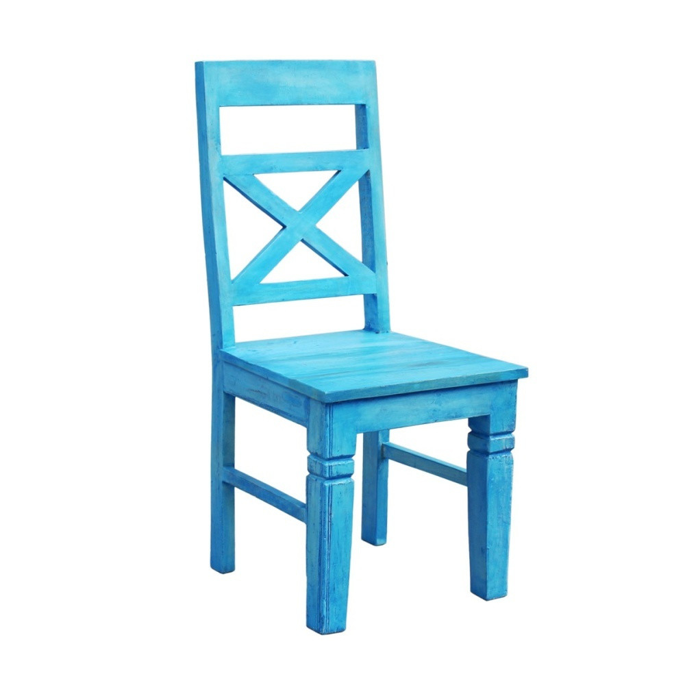 Modrá jedálenská stolička z recyklovného dreva SOB Atlantic