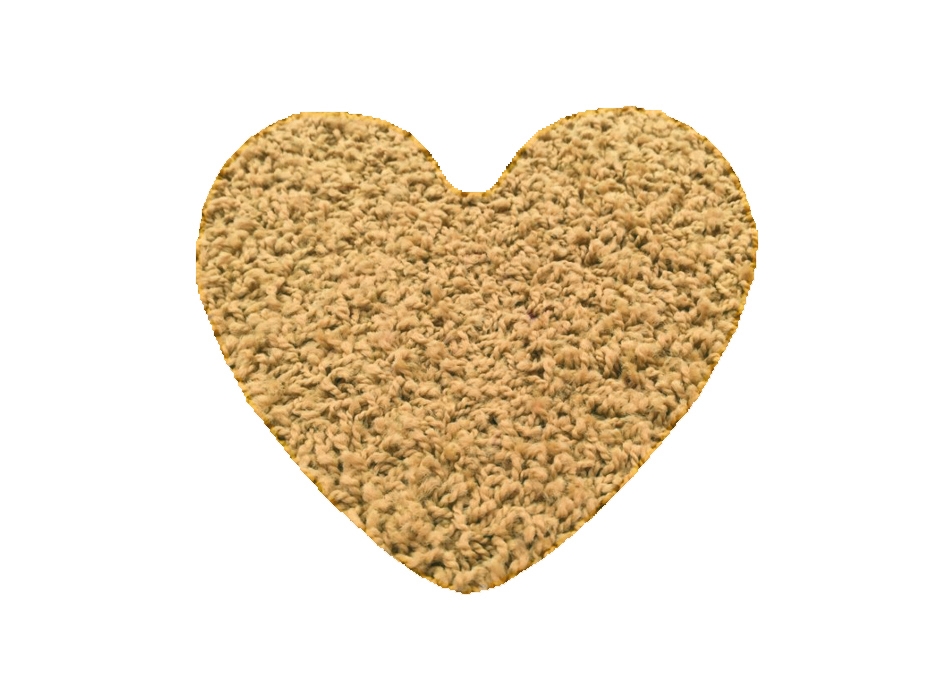 Vopi koberce Kusový koberec Color shaggy béžový srdce - 120x120 cm