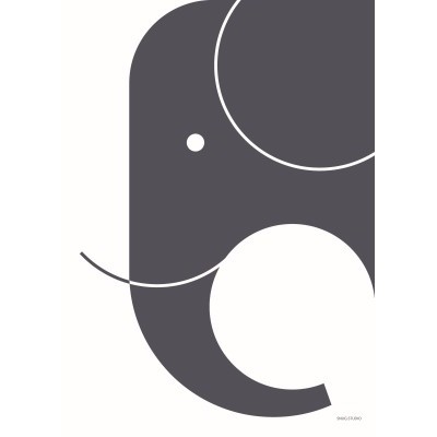 Plagát SNUG.Elephant, 50 x 70 cm, tmavosivý