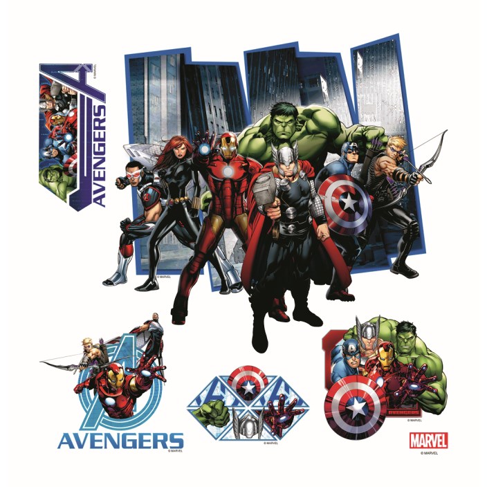 AG Art Samolepiaca dekorácia Avengers, 30 x 30 cm