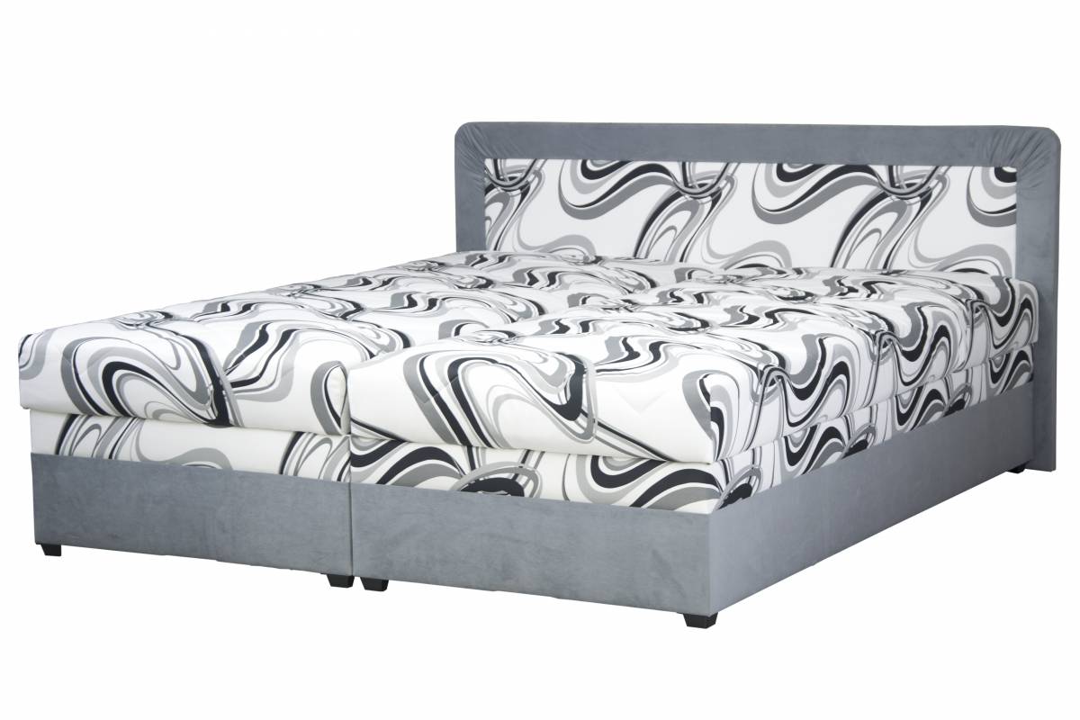 Manželská posteľ 180 cm Blanár Bologna (sivá) (s roštom a matracom)