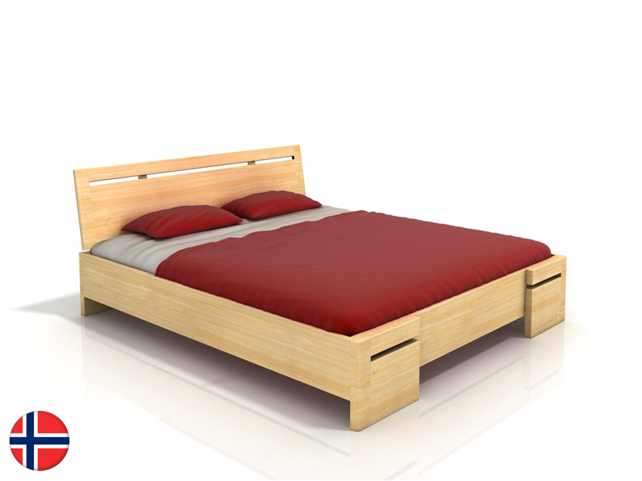 Manželská posteľ 200 cm Naturlig Bokeskogen High (borovica) (s roštom)
