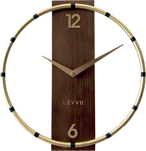 Nástenné hodiny LAVVU COMPASS Wood LCT1090, 31cm