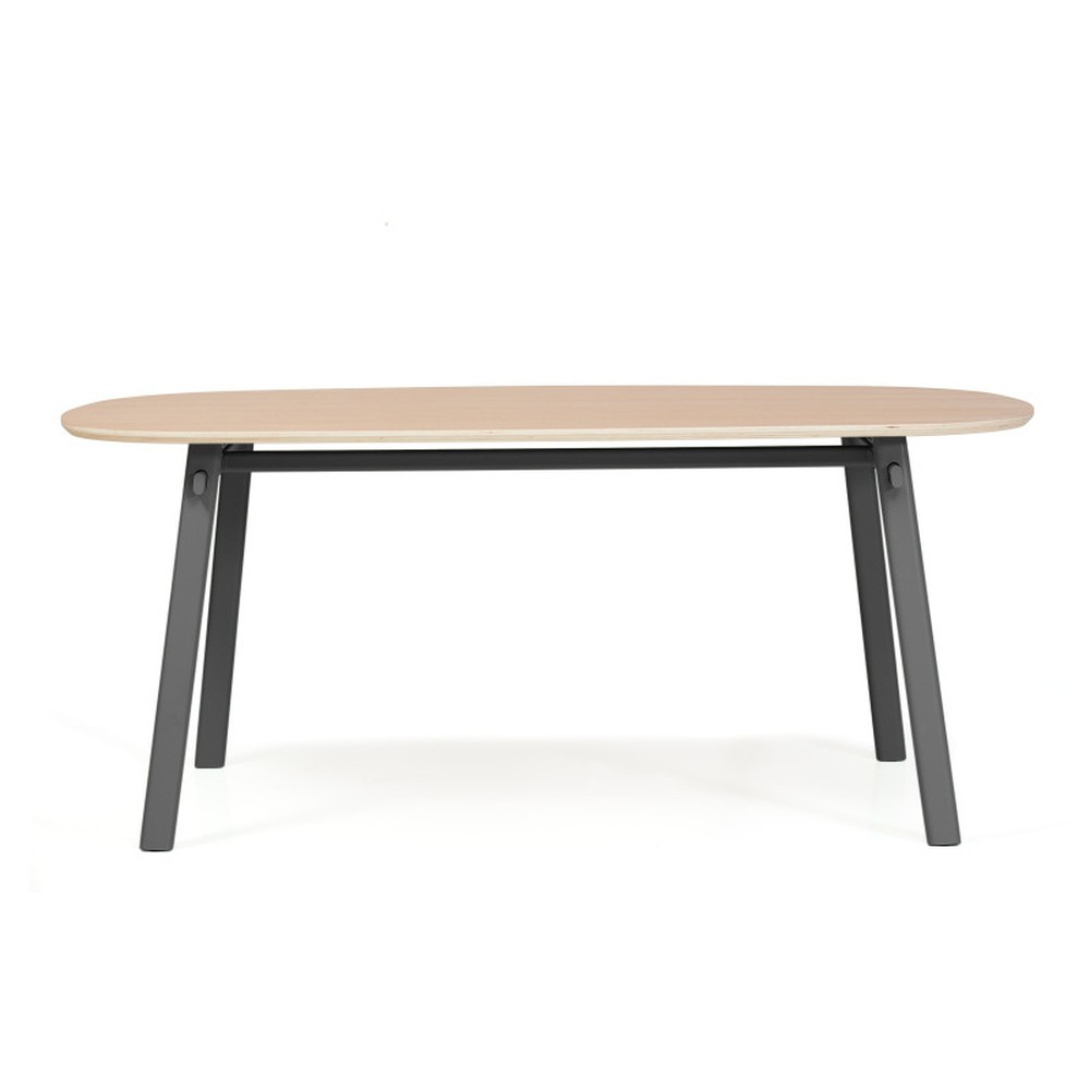 Sivý jedálenský stôl z dubového dreva HARTÔ Céleste, 220 × 86 cm