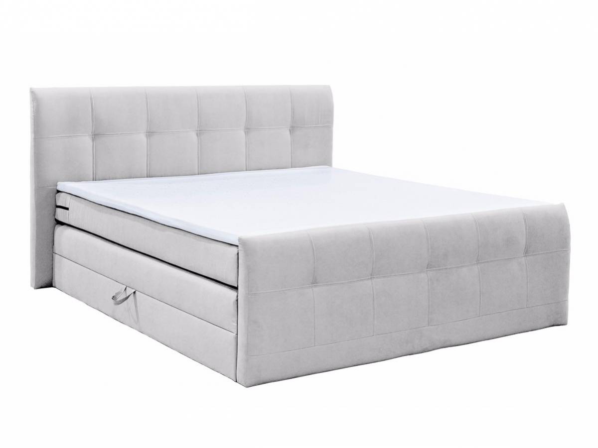 Manželská posteľ Boxspring 160 cm Milano biela (s matracmi)