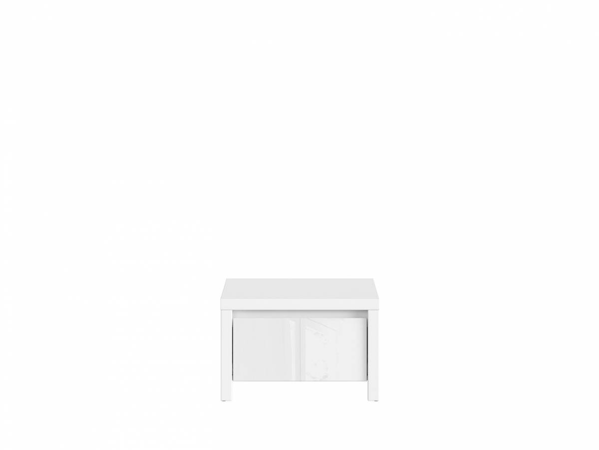 Nočný stolík Kaspian KOM1S (biela + lesk biely)