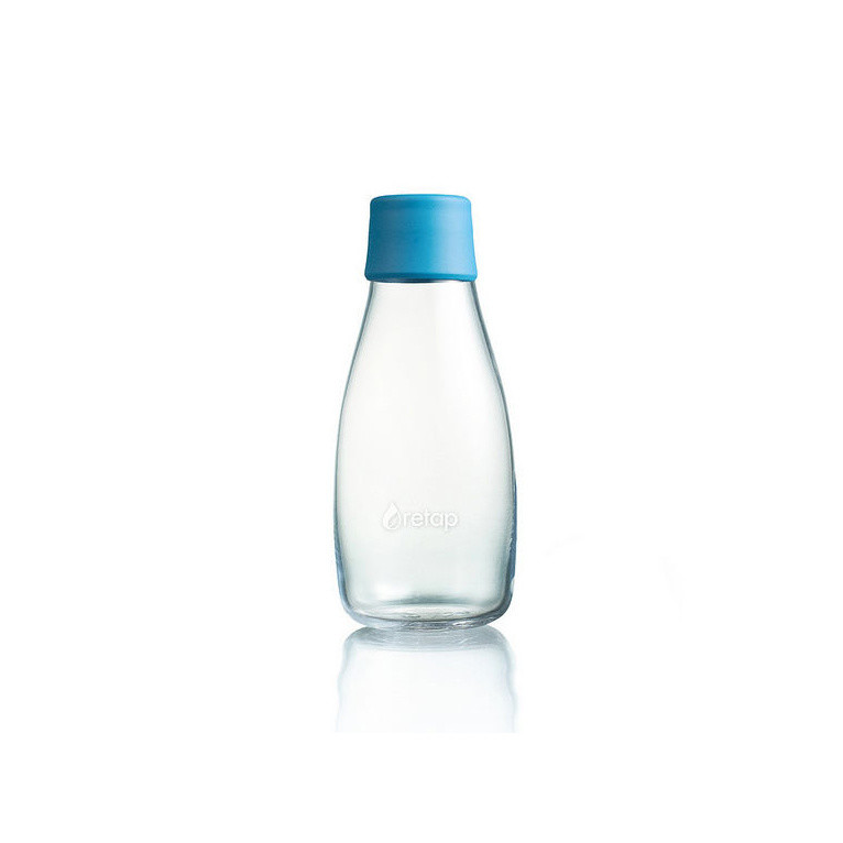 Svetlomodrá sklenená fľaša ReTap s doživotnou zárukou, 300 ml