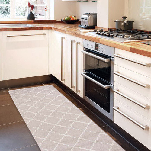 Vysokoodolný kuchynský koberec Lattice Sand, 60 x 220 cm