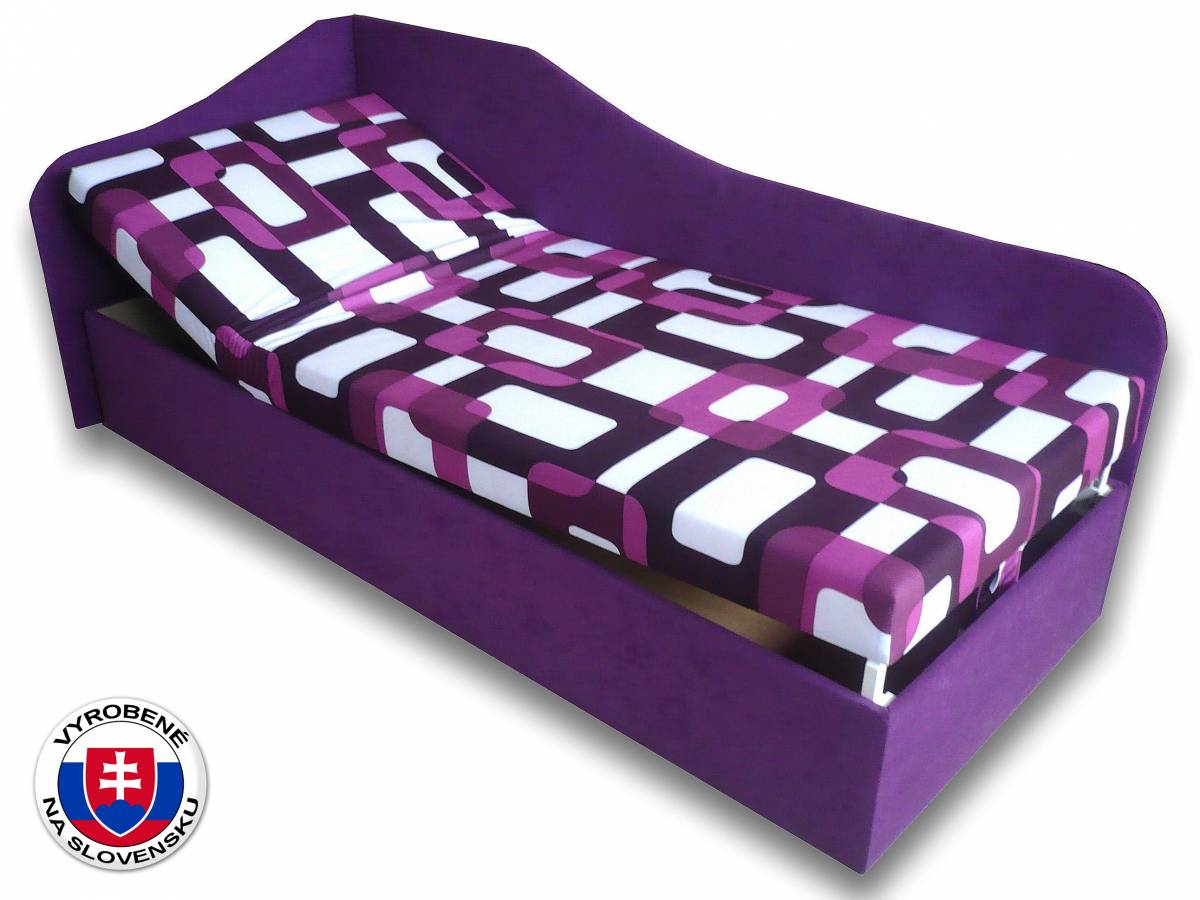 Jednolôžková posteľ (váľanda) 80 cm Anita (Gusto 10 + Fialová 49) (L)