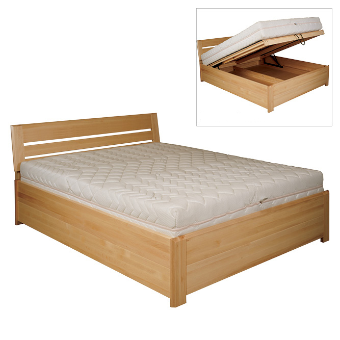 Manželská posteľ 160 cm LK 195 (buk) (masív)