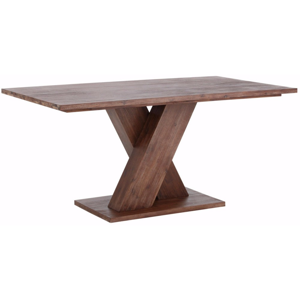 Tmavohnedý jedálenský stôl z masívneho akáciového dreva Størra Khan, 90 x 160 cm