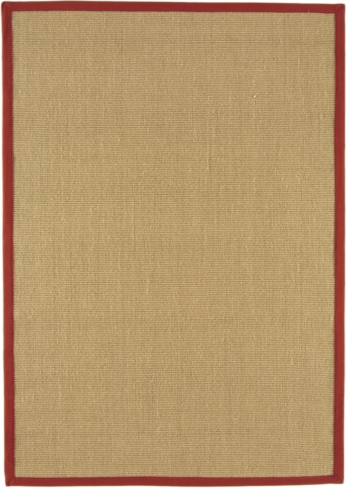 Sisal koberec - ľanová s lemovanou červenou