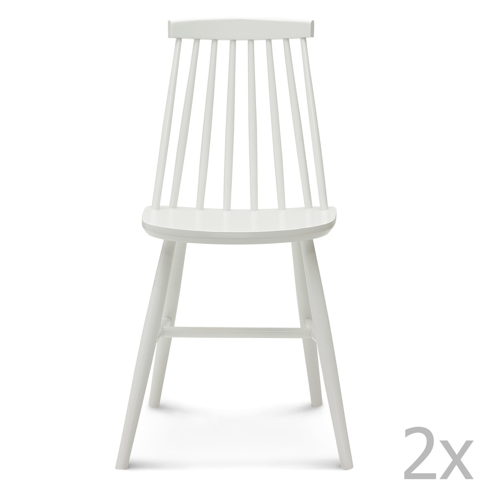 Sada 2 bielych drevených stoličiek Fameg Age