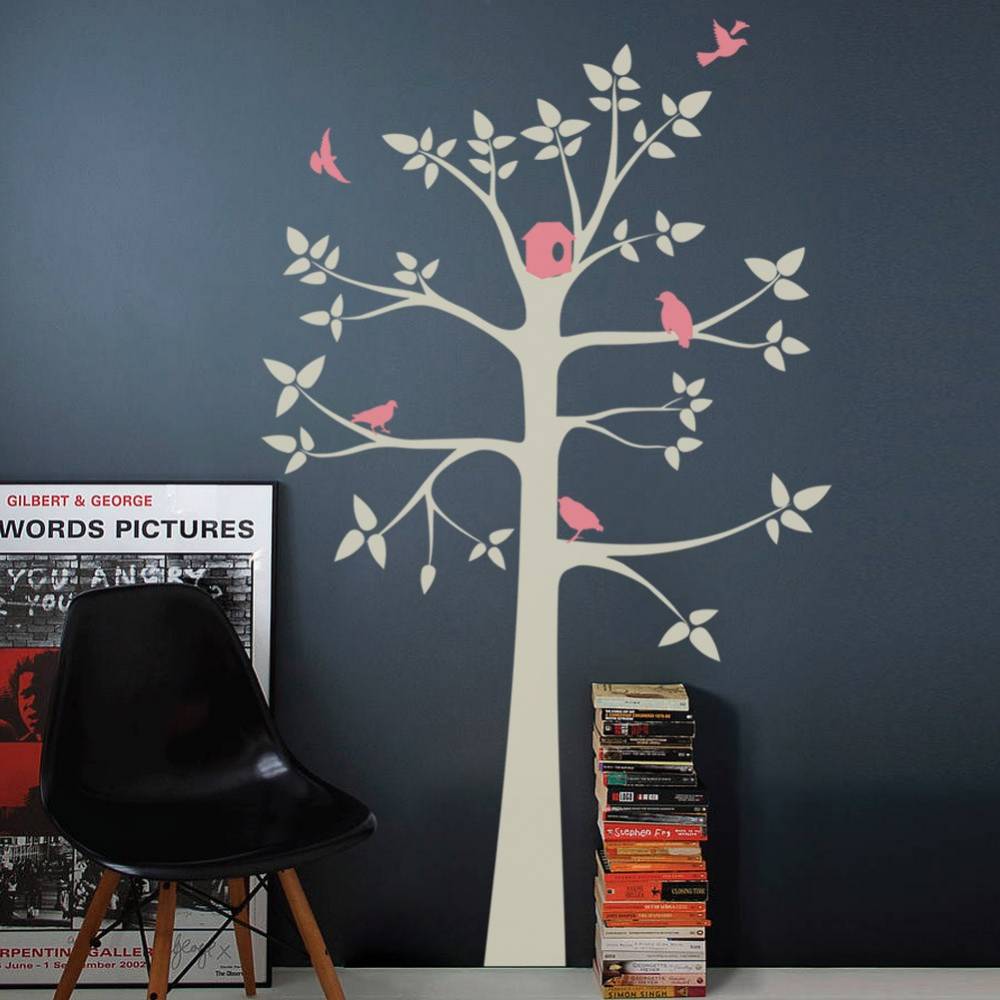 Samolepiaca dekorácia Sivý pastelový strom