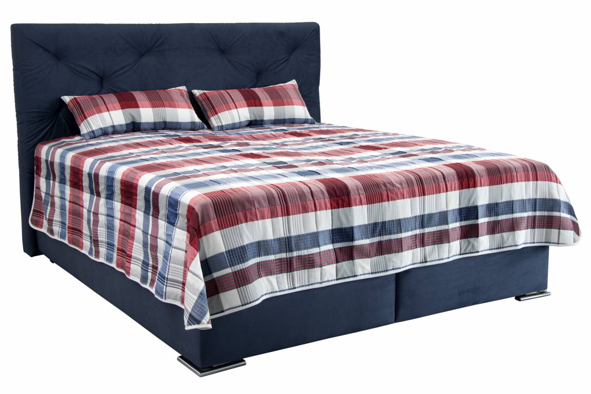 Manželská posteľ 180 cm Blanár Chicago (modrá) (s roštom a matracom IVANA PLUS)